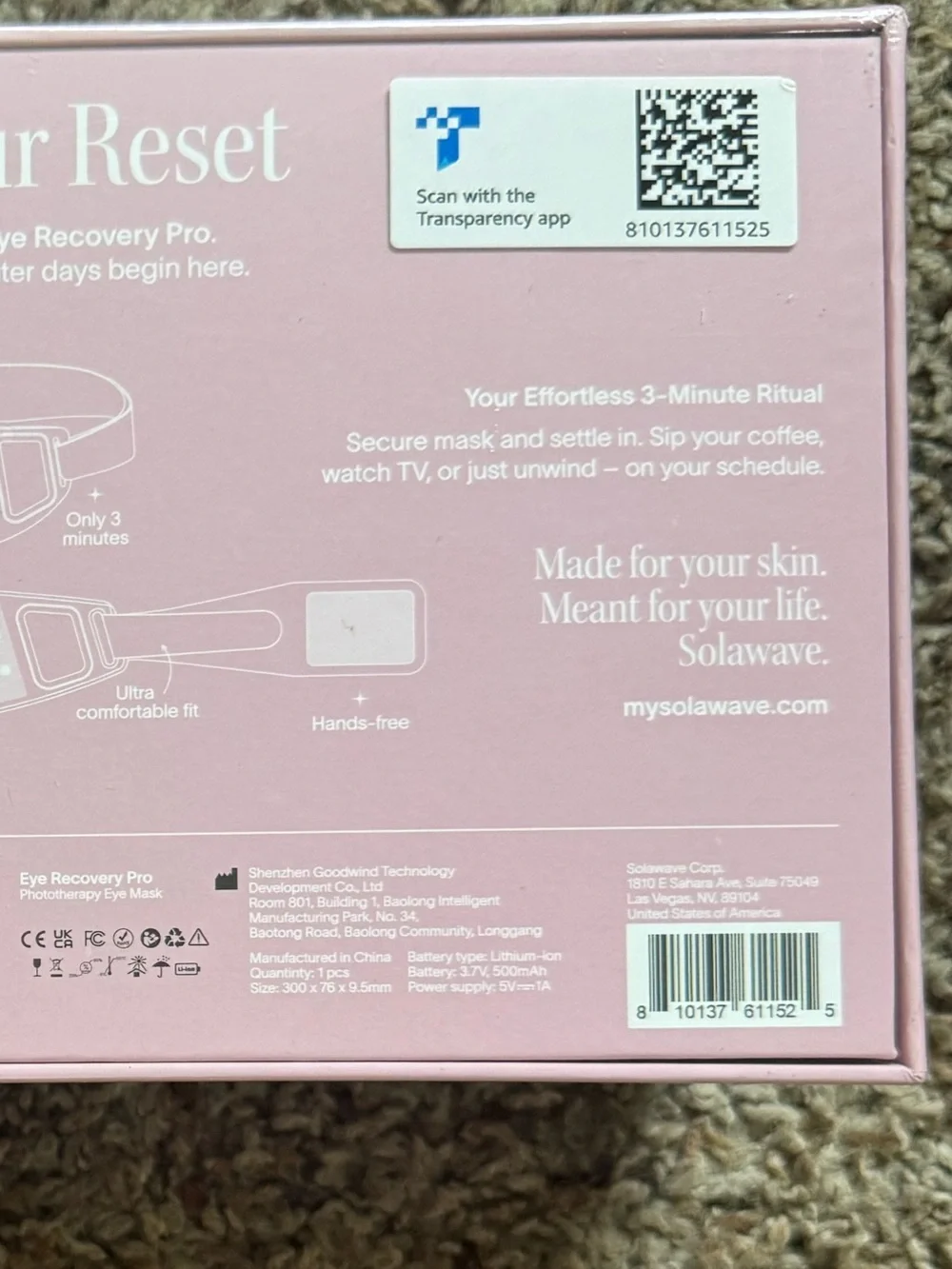Pink Eye Recovery Pro Light Mask